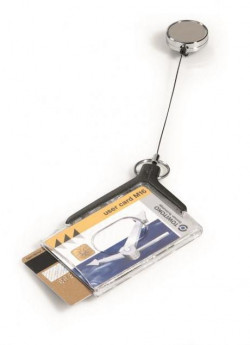 Visačka na 2 plastové karty s kotúčom DURABLE DE LUXE DUO PRO 85x54mm 10ks