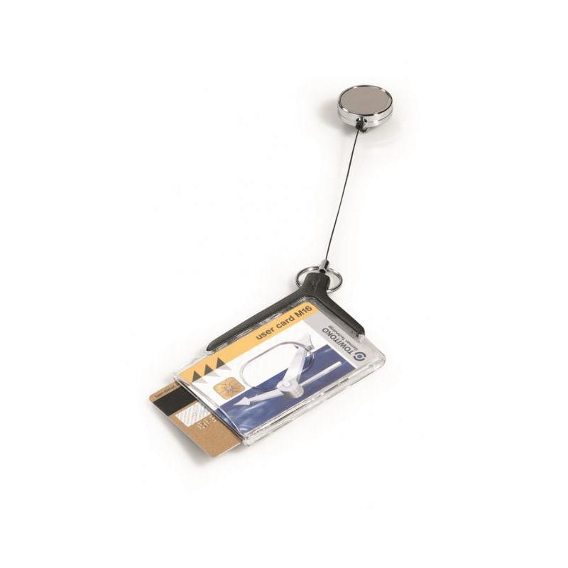 Visačka na 2 plastové karty s kotúčom DURABLE DE LUXE DUO PRO 85x54mm 10ks