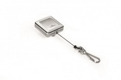 Výsuvný kotúč kovový hranatý s karičkou DURABLE JOJO CHROME QUADRO strieborný 1ks