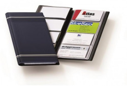 Vizitkár prenosný na 96 vizitiek VISIFIX s prúžkami tmavomodrý