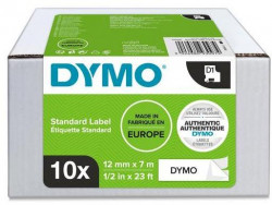 Samolepiaca páska Dymo D1 12 mm biela/čierna, 10ks