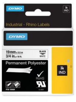 Permanentná polyesterová páska Dymo Rhino 19mm biela/čierna