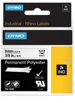 Permanentná polyesterová páska Dymo Rhino 9mm biela/čierna