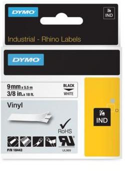 Flexibilná vinylová páska Dymo Rhino 9mm biela/čierna