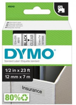 Samolepiaca páska Dymo D1 12 mm číra/čierna