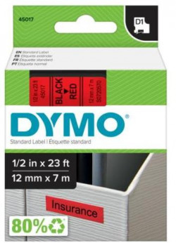 Samolepiaca páska Dymo D1 12 mm červená/čierna