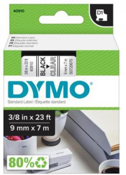 Samolepiaca páska Dymo D1 9 mm číra/čierna