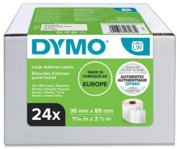Samolepiace etikety Dymo LW 89x36mm adresné veľké biele 6240ks