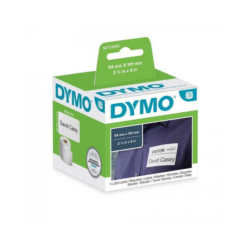 Samolepiace etikety Dymo LW 101x54mm menovky balíky biele