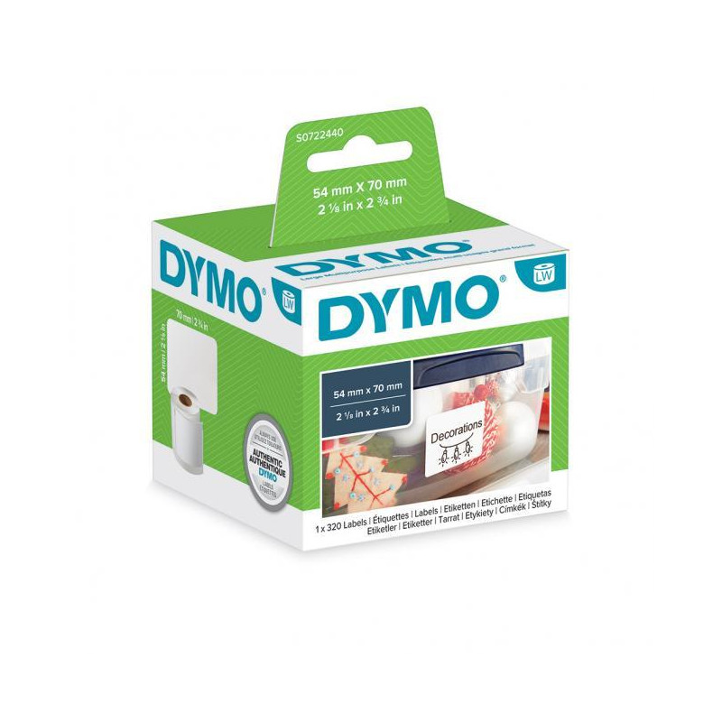Samolepiace etikety Dymo LW 70x54mm viacúčelové biele