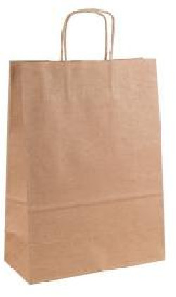 Papierová taška, stáčané ušká, 240x110x330mm, hnedá