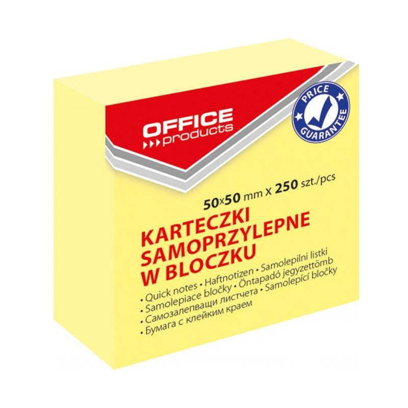 Bloček 50x50mm 250l pastelový žltý