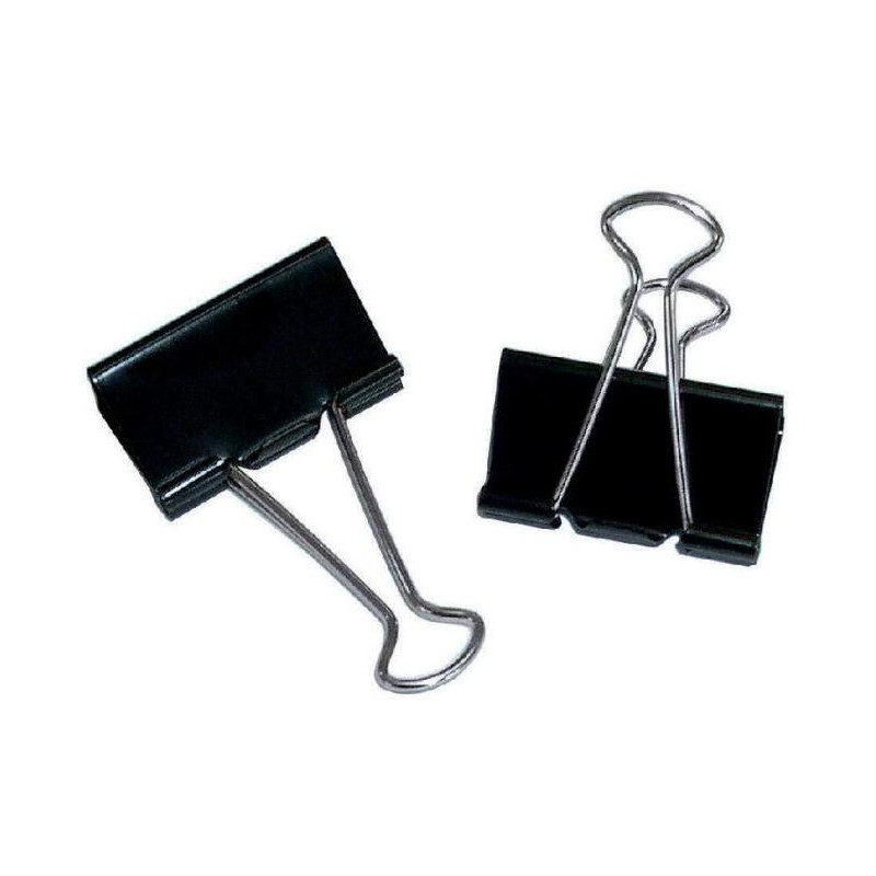 Klipy na dokumenty 15mm čierne 12ks