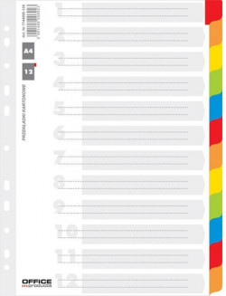 Kartónový rozraďovač Office Products 12-dielny biely