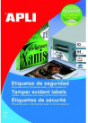 Etikety bezpečnostné 45,7x21,2mm APLI A4 10 hárkov