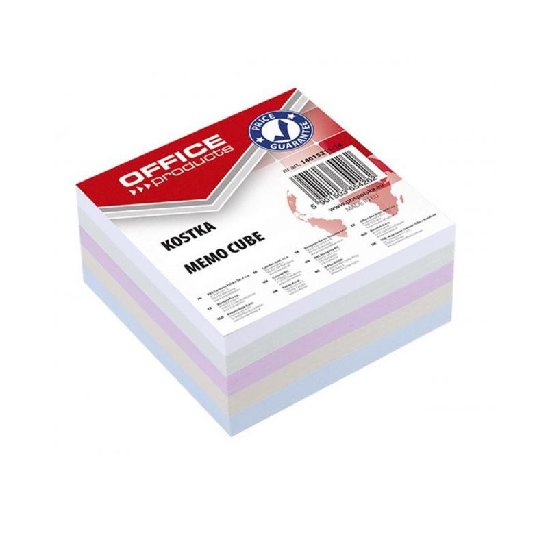 Blok kocka Office products nelepená mix farieb, 85x85x40 mm