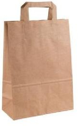 Papierová taška, ploché ušká, 240x110x330mm, hnedá