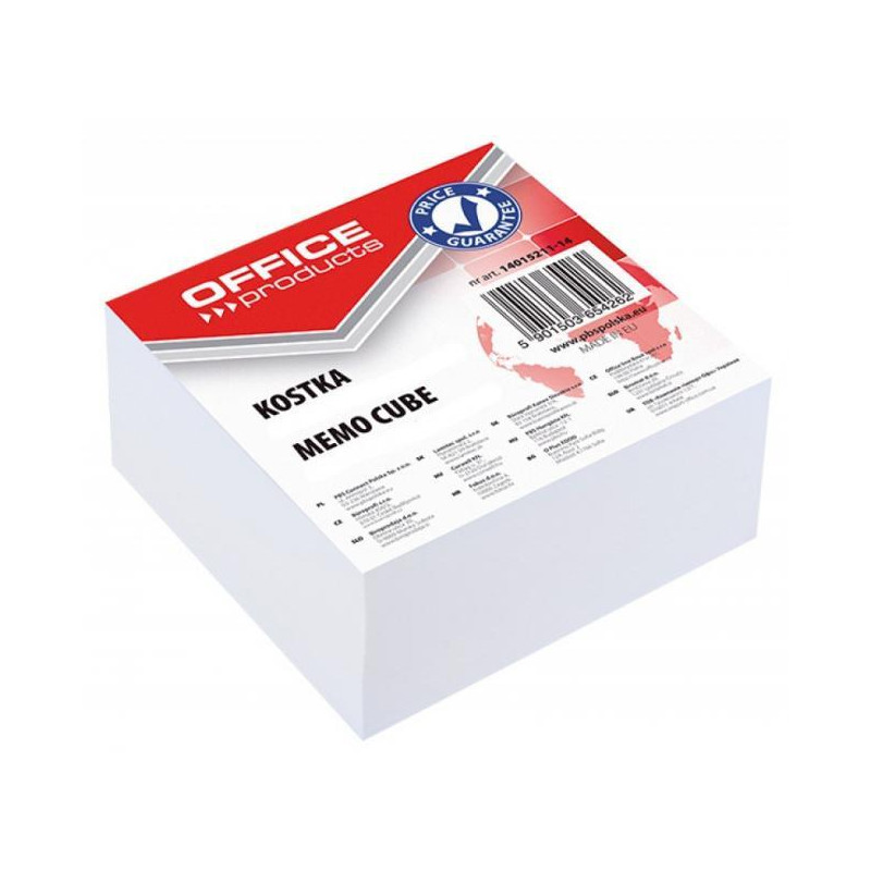 Blok kocka Office products lepená biela, 85x85x40 mm