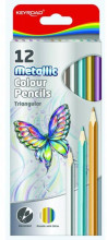 Farbičky trojhranné metalické KEYROAD 12f