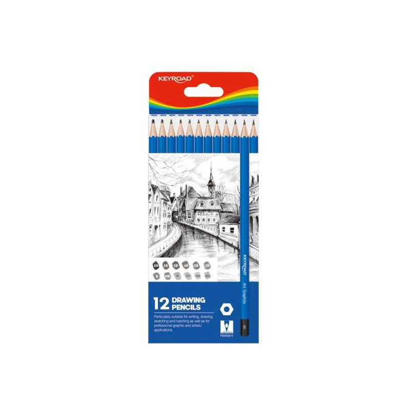 Ceruzka na skicovanie 8,8x21,4x0,9 cm, KEYROAD 12 ks