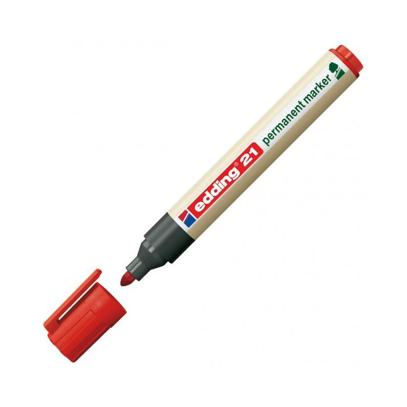 Permanentný popisovač edding 21 červený