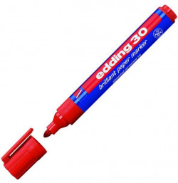 Lesklý popisovač edding 30 červený