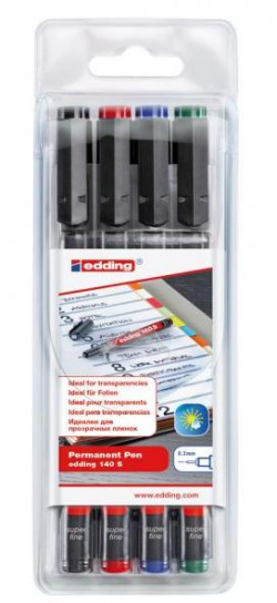 Sada permanenetných popisovačov edding 140 S/4S