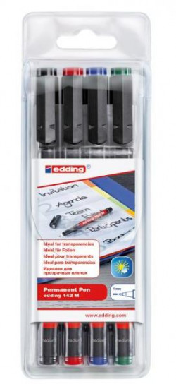 Sada permanetných popisovačov edding 142 M/4S
