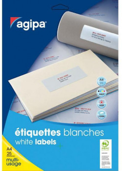 Etikety univerzálne na zakladače 190x38mm Agipa A4 20 hárkov