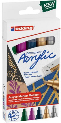Sada akrylových popisovačov edding 5100 sviatočné farby
