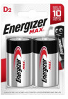 Batéria alkalická Energizer Max 1,5 V, typ D, 2 ks