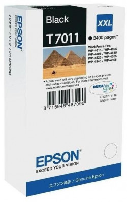 Atramentová náplň Epson T7011 black XXL C13T701140 pre WP4000/WP4500 (3.400 str.)