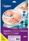 Etikety univerzálne na CD/DVD priemer 117,5 -17mm Agipa 20 hárkov