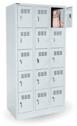 15- priehradková skriňa na úschovu cenností, uzamykateľná, v.180 x š.90 x h.50 cm, sivá