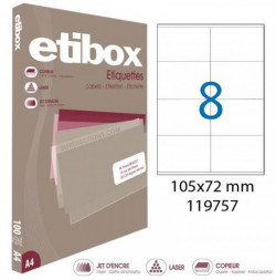 Etikety univerzálne 105x72mm Etibox A4 100 hárkov