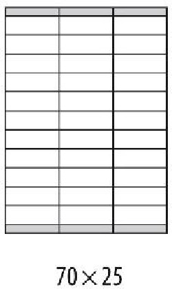 Etikety univerzálne 70x25mm Etibox A4 100 hárkov