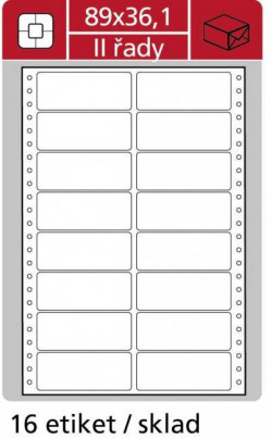 Etikety tabelačné 89x36,1mm APLI 2 radové