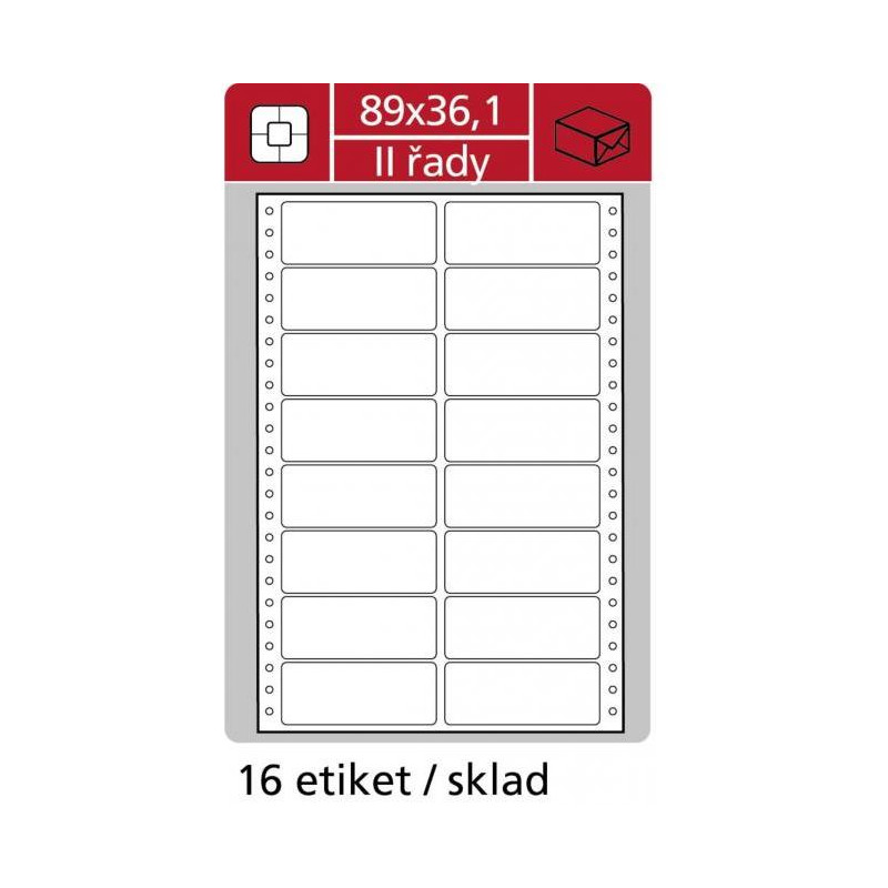 Etikety tabelačné 89x36,1mm APLI 2 radové