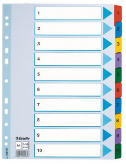 Kartónový rozraďovač Esselte Mylar 1-10