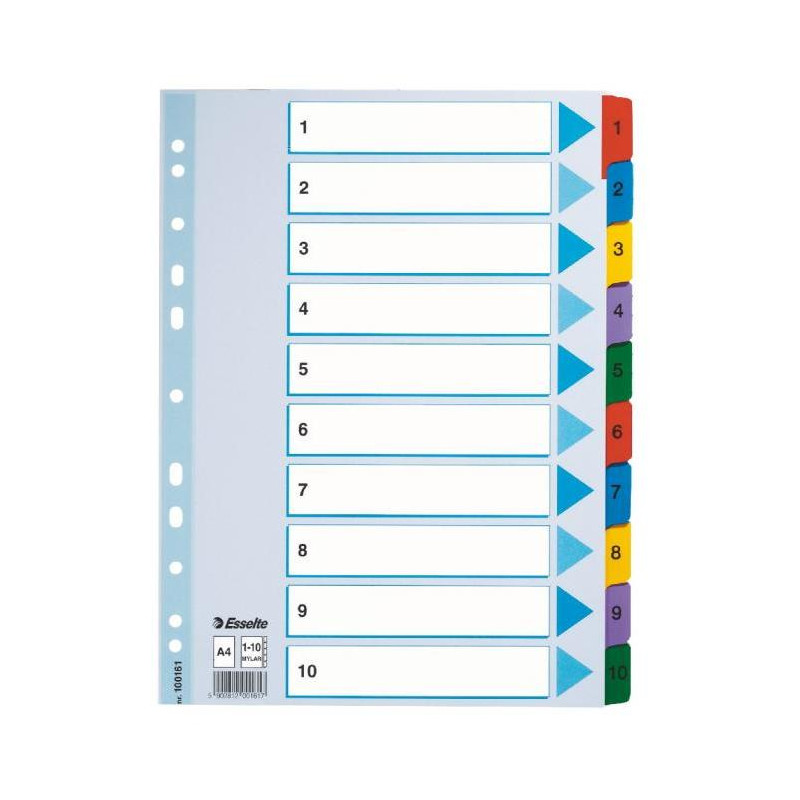 Kartónový rozraďovač Esselte Mylar 1-10
