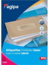 Etikety polyesterové priehľadné 210x297mm Agipa A4 laser 100 hárkov