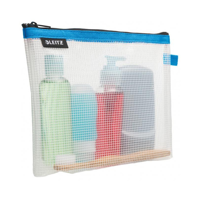 Plastový obal so zipsom Leitz WOW na kozmetiku modrý