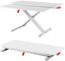 Konvertor stola Leitz Cosy Ergo na prácu postojačky s výsuvnou priehradkou na klávesnicu sivý