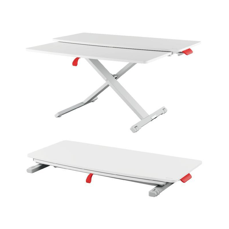 Konvertor stola Leitz Cosy Ergo na prácu postojačky s výsuvnou priehradkou na klávesnicu sivý