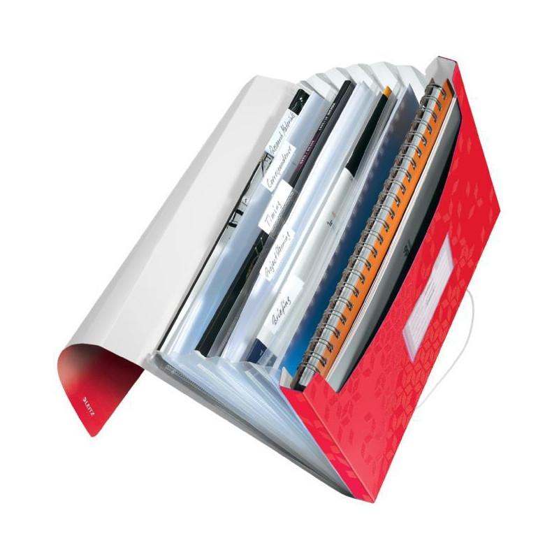 Aktovka plastová s priehradkami Leitz WOW červená