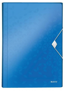 Aktovka plastová s priehradkami Leitz WOW metalická modrá