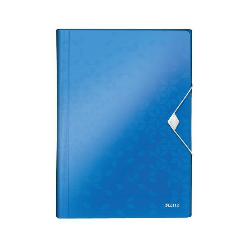 Aktovka plastová s priehradkami Leitz WOW metalická modrá