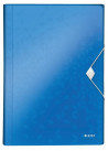 Aktovka plastová s priehradkami Leitz WOW metalická modrá