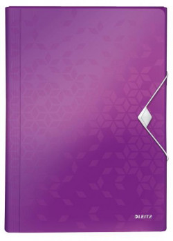 Aktovka plastová s priehradkami Leitz WOW purpurová
