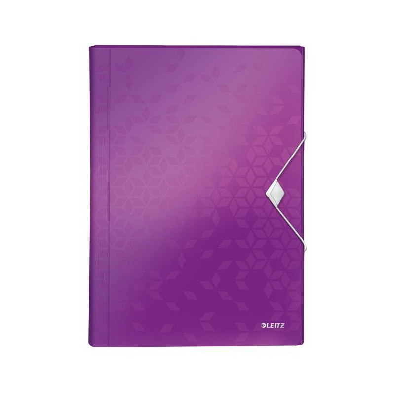 Aktovka plastová s priehradkami Leitz WOW purpurová